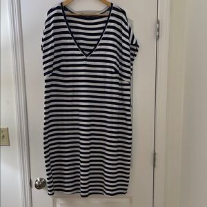 Lane Bryant Navy and White Striped Top